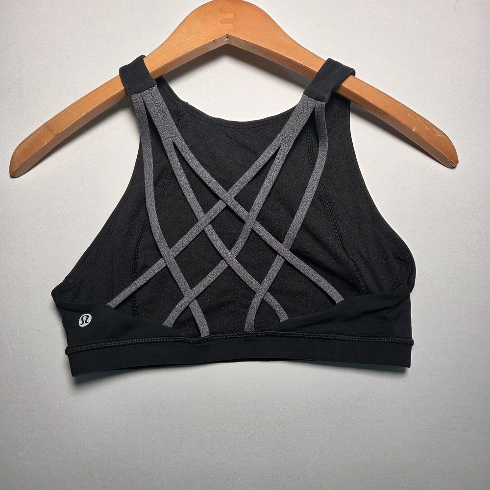 Lululemon Free‎ To Be Serene Bra *High Neck Black SIZE 6 No Padding - Picture 3 of 8